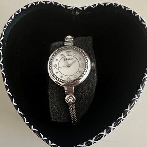 Brighton Silver-Tone Heart Accent Women's Bracelet Watch. Battery included